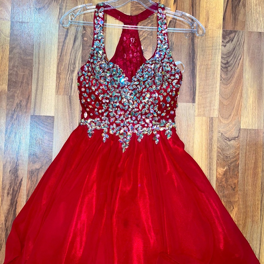 Burgundy dress beaded dress